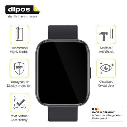 3x Screen Protector for Fireboltt Mercury Protective Film covers 100% dipos Flex