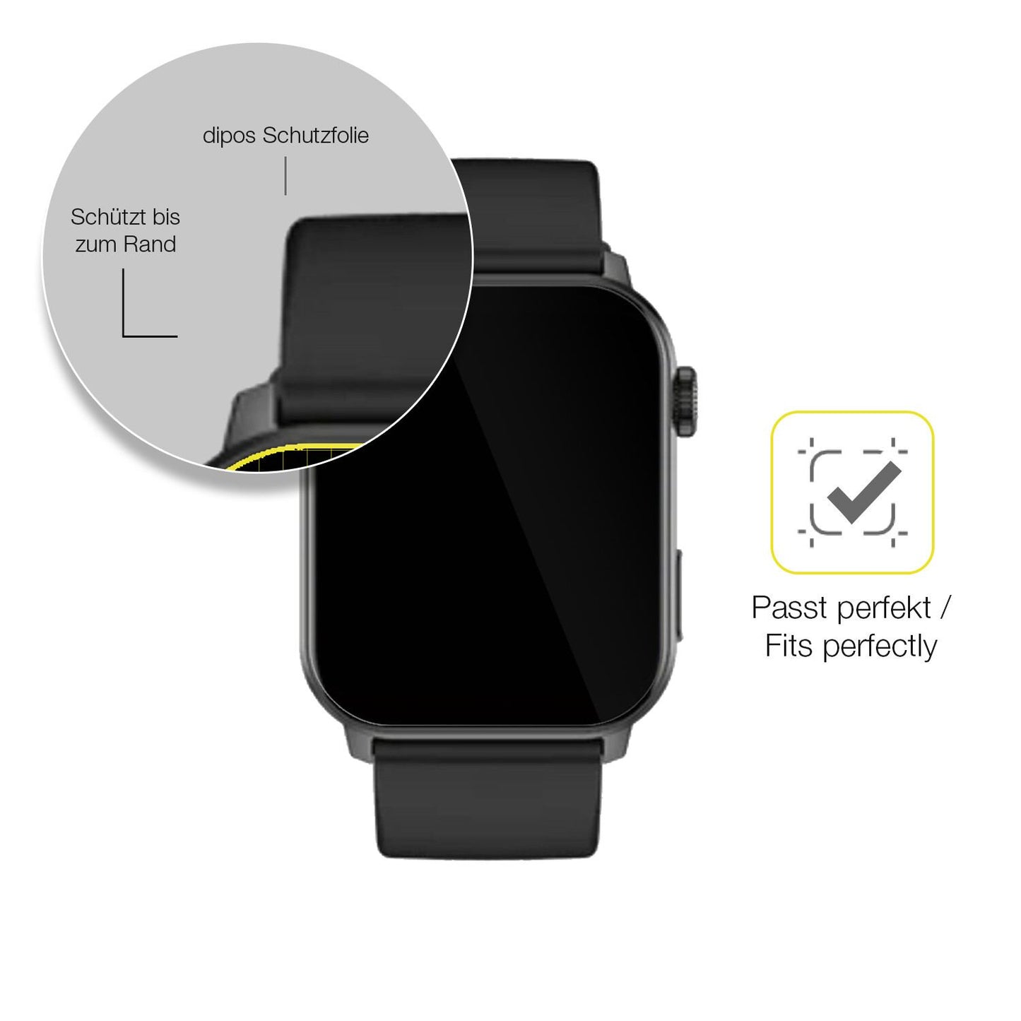 3x Screen Protector for Fireboltt Ninja Bell Protective Film covers 100% dipos