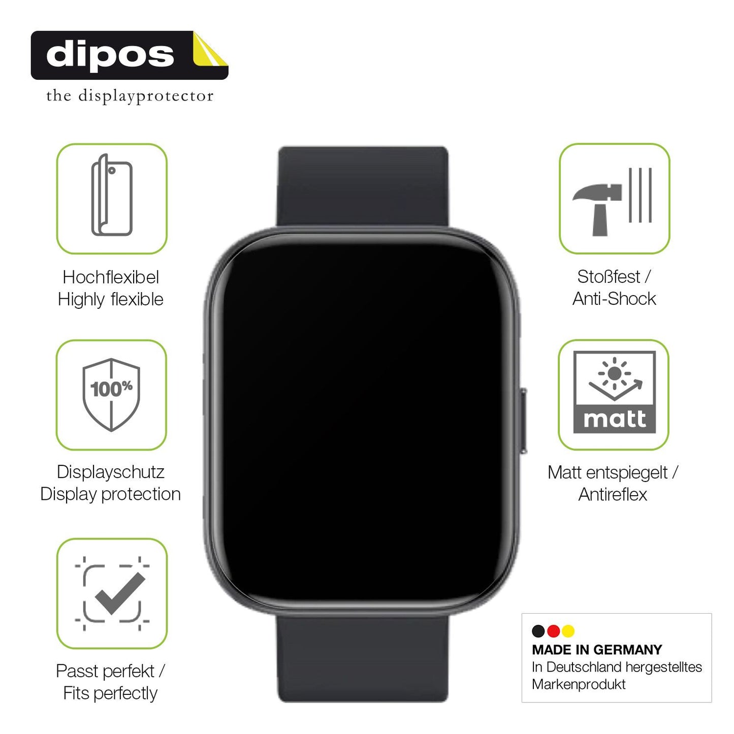 dipos FLEX 2x Matte Screen Protector for Fireboltt Mercury