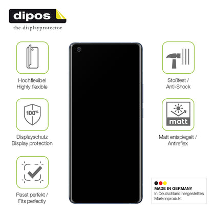 2x Full Cover Schutzfolie matt für Vivo X50 Pro Plus