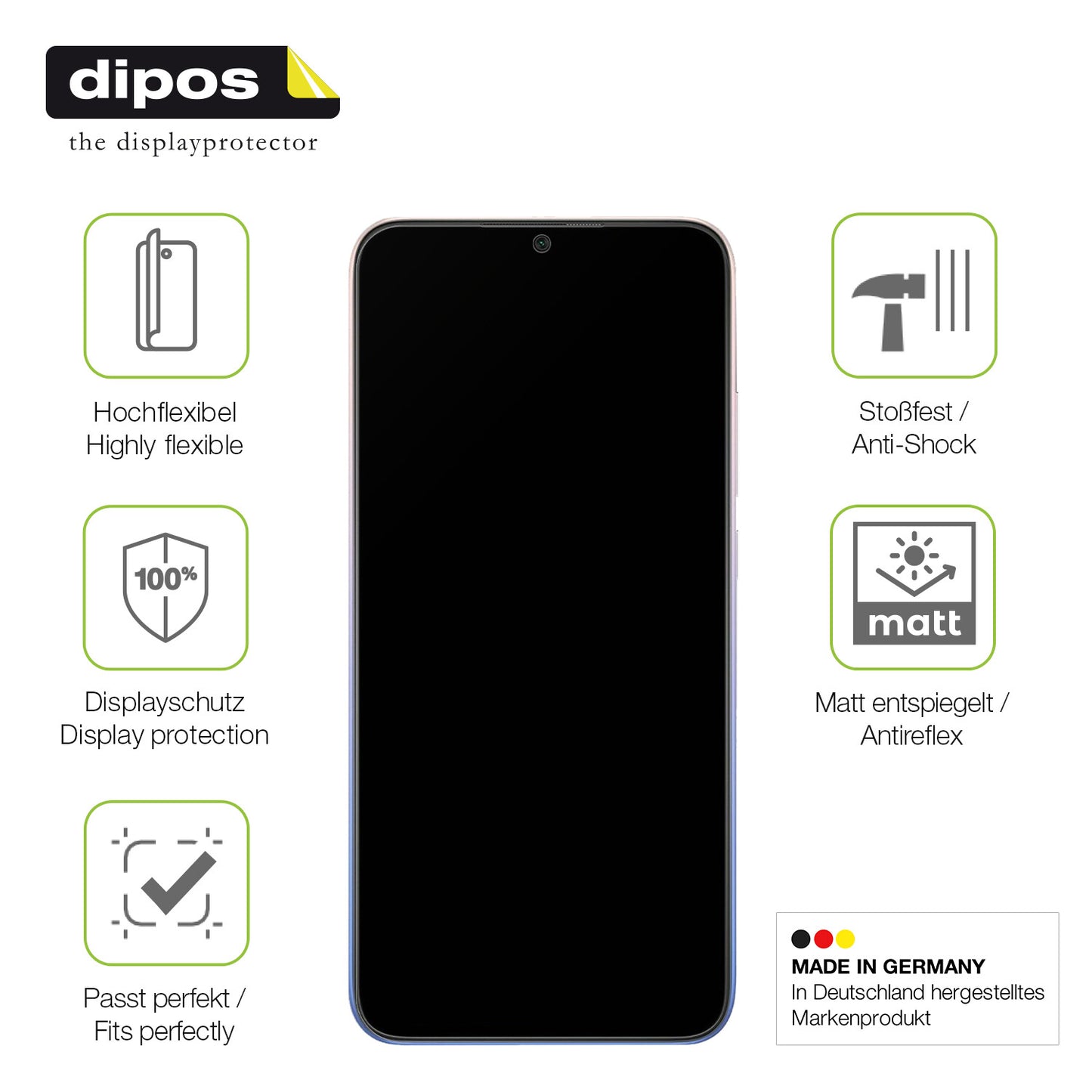 2x Full Cover Schutzfolie matt für Xiaomi Redmi 9 Activ