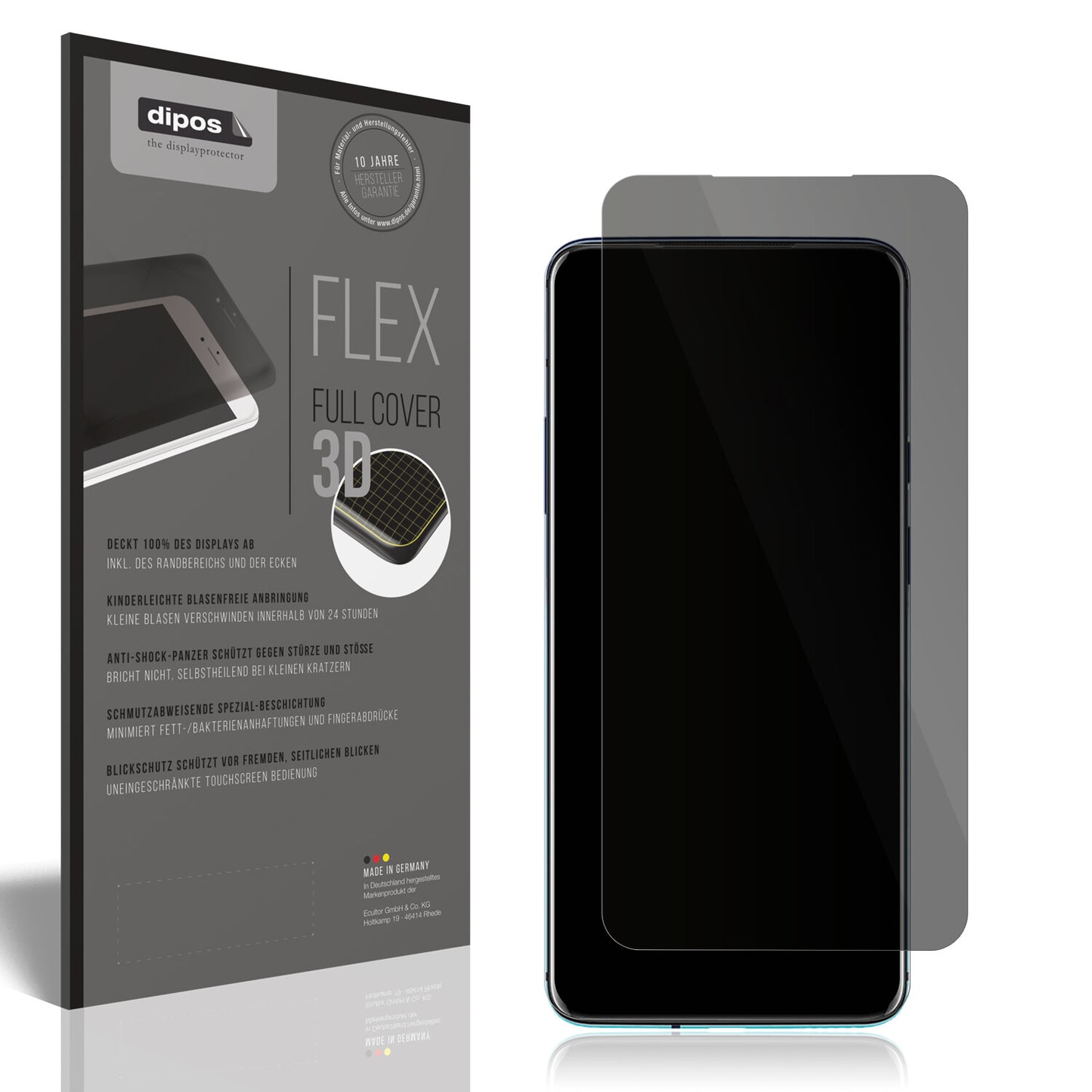 Full Cover Privacy Blickschutzfolie für OnePlus 7T Pro