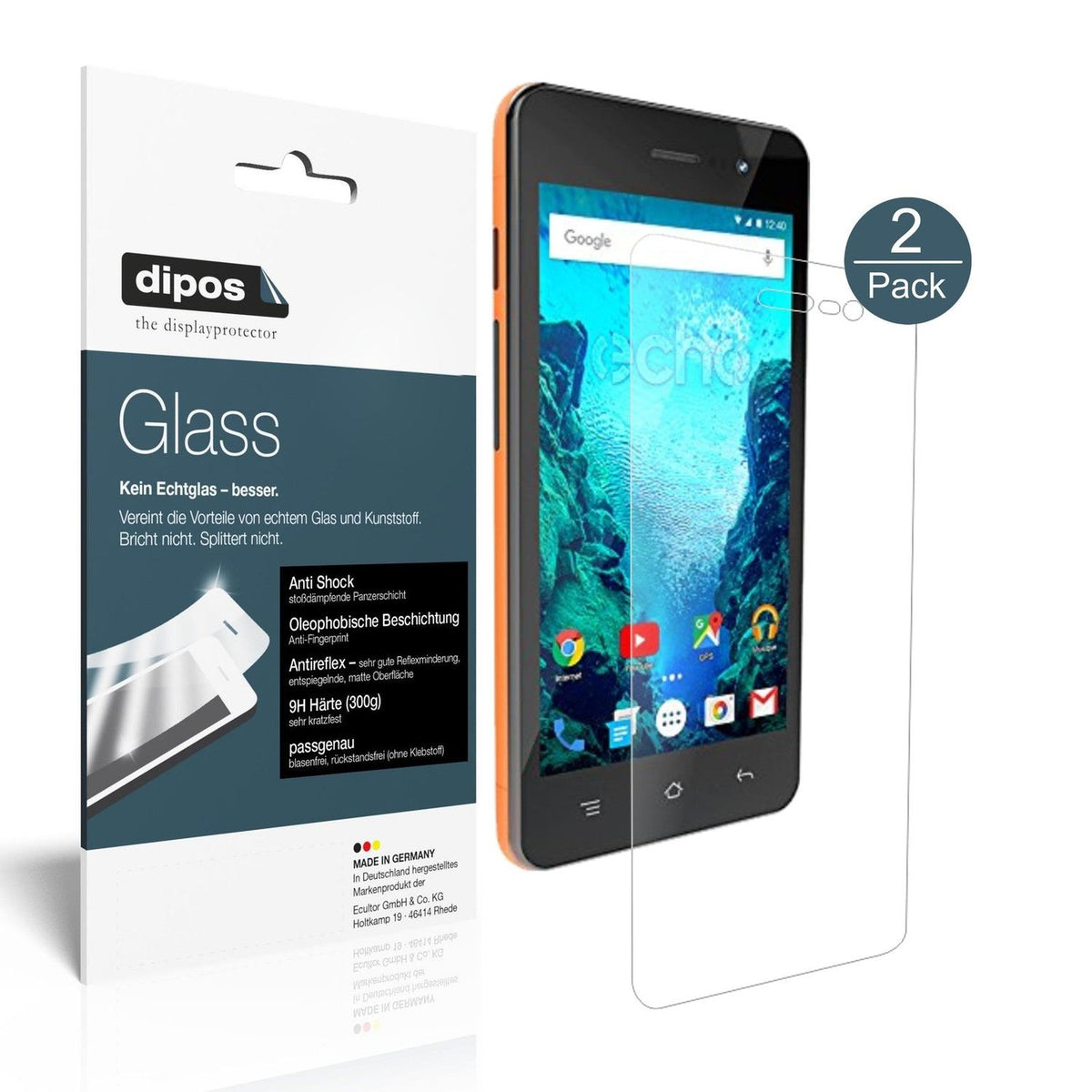 dipos 2x 9H Matte Screen Protector for ECHO WIZO WIZ 4,5 Zoll