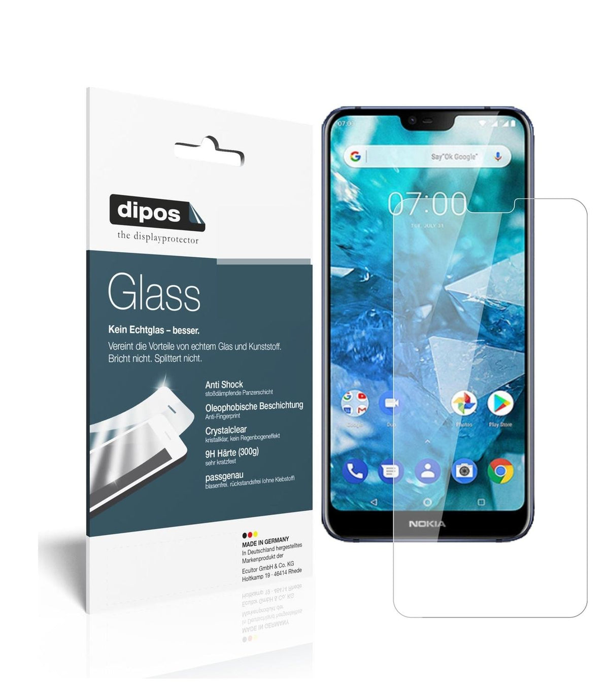 Screen Protector for I Nokia X7 (2018) I Flexible Glass I Film I 9H I dipos