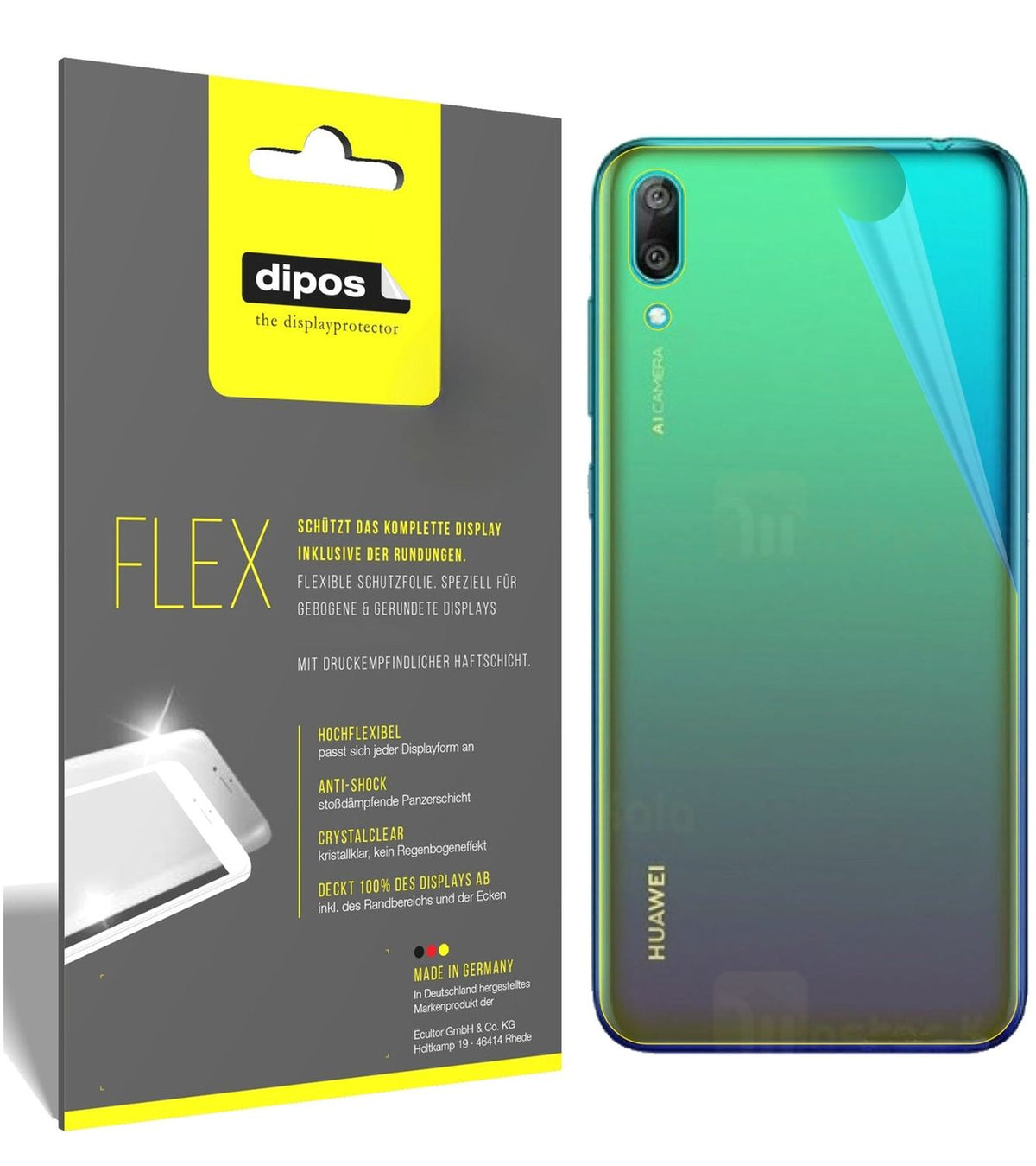Full Cover Back Protector for Huawei Enjoy 9 – Covers Curved Edges | dipos