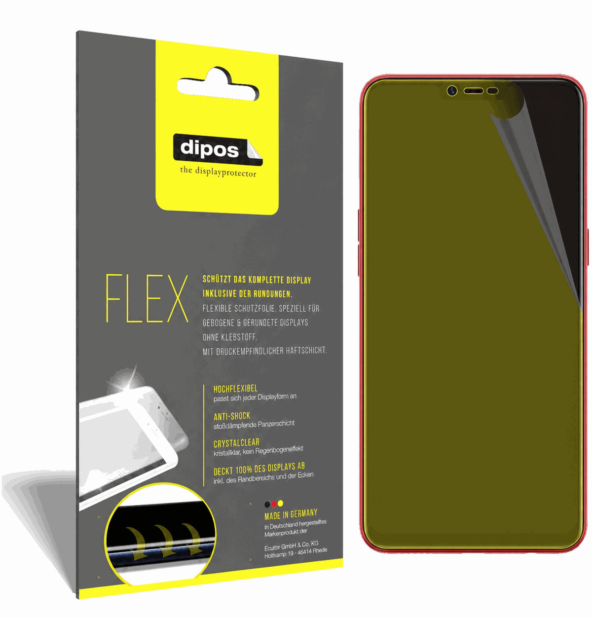 2x Full Cover Screen Protector for OPPO A3S – Covers Curved Edges | dipos