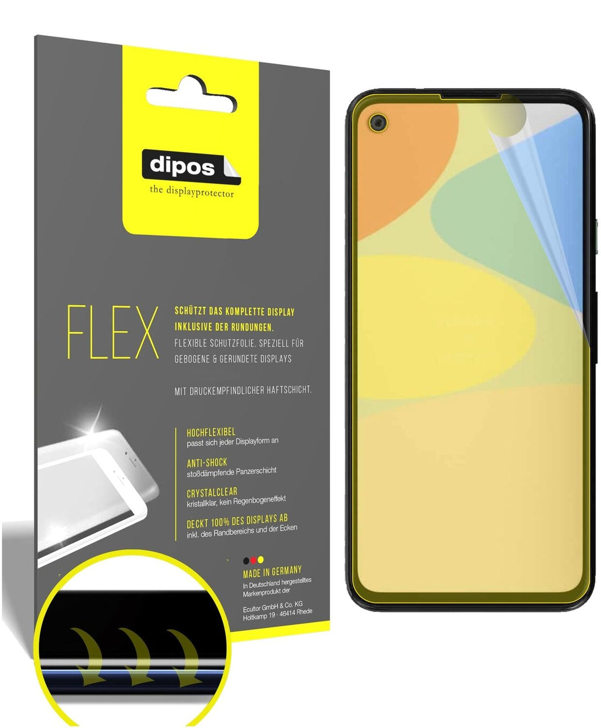 2x Full Cover Screen Protector for Google Pixel 4a – Covers Curved Edges | dipos