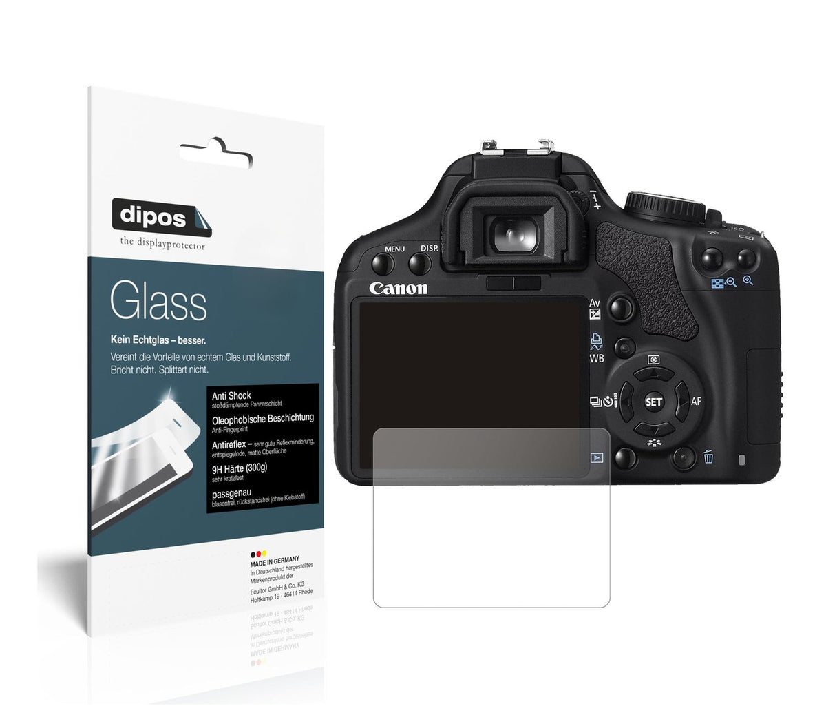 2x Screen Protector for Canon EOS 500D matte Flexible Glass 9H dipos