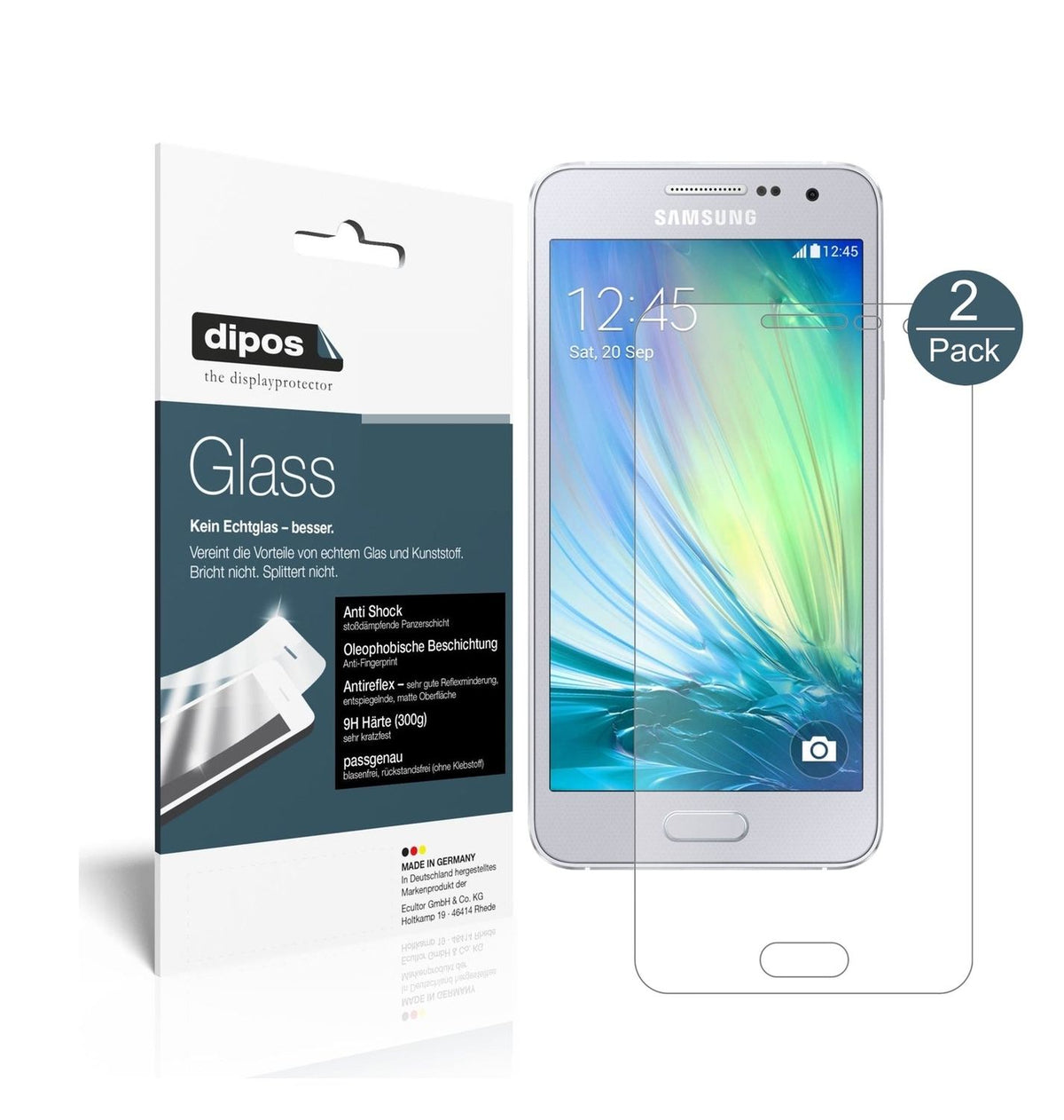 1x 9H Matte Screen Protector for Samsung Galaxy A3 (SM-A300F) Tempered Glass