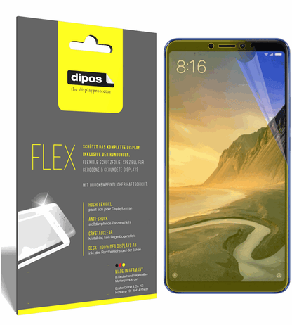 3x Screen Protector for Xiaomi Mi Max 3 Protective Film covers 100% dipos Flex