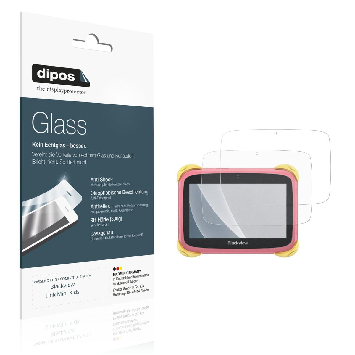 2x Screen Protector for Blackview Link Mini Kids matte Flexible Glass 9H dipos