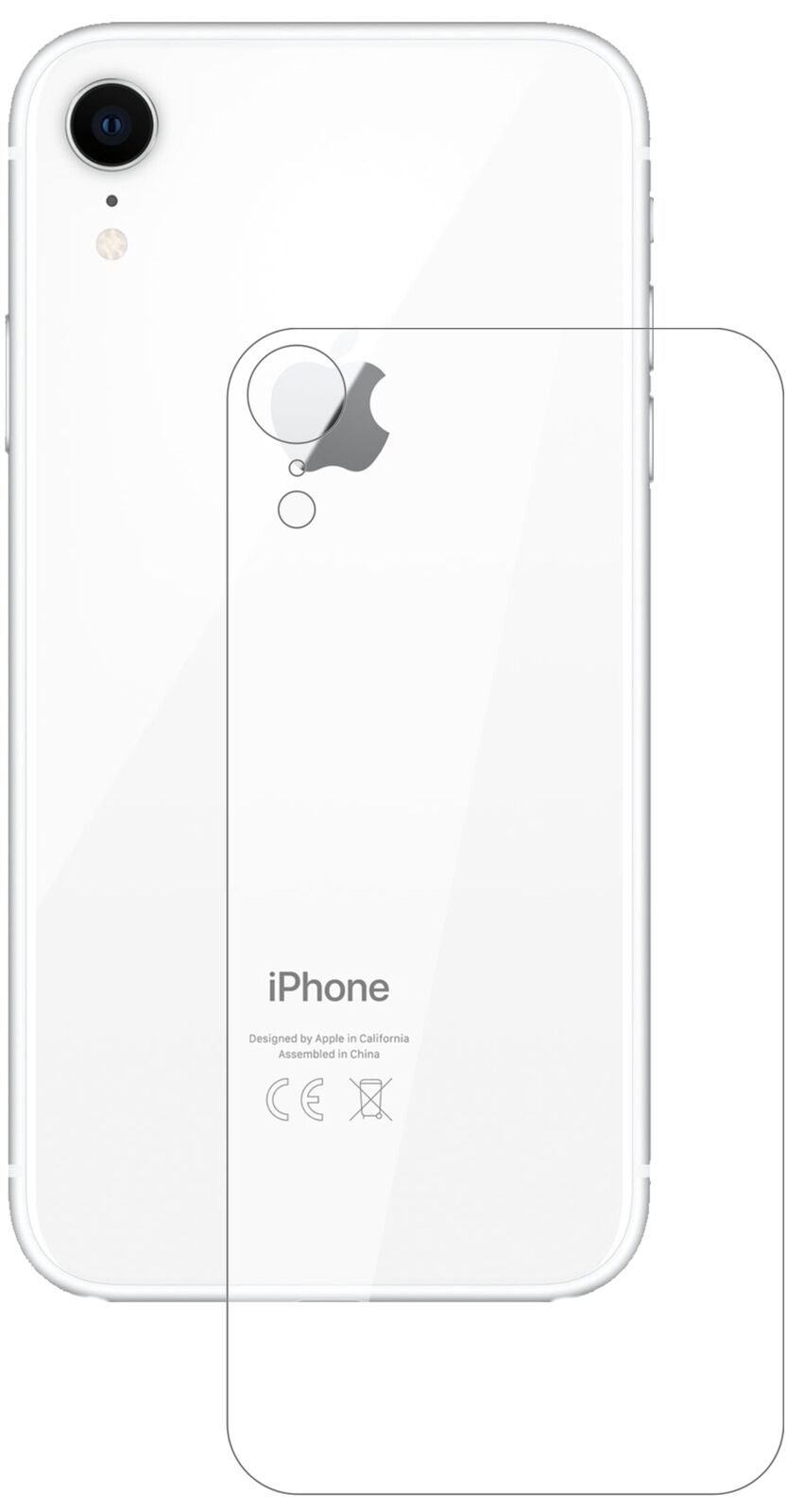 1x 9H Schutzfolie für Apple iPhone XR Rückseite Panzerfolie
