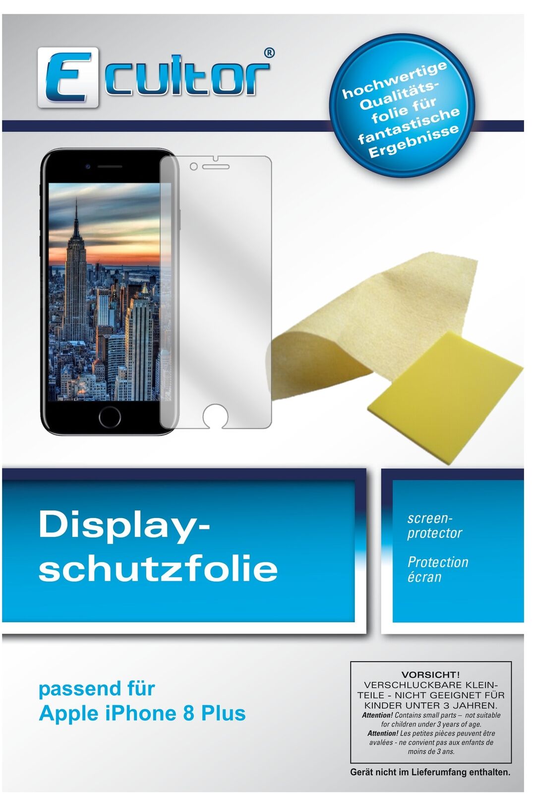 5x Schutzfolie klar für Apple iPhone 8 Plus Display-Schutzfolie
