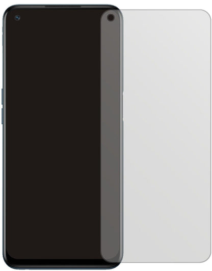 OnePlusNord N200 5G mit aufgebrachter dipos Displayschutzfolie, die lästige Fingerabdrücke minimiert