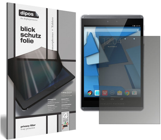 Blickschutzfolie von dipos passend für HP Pro Slate 8, präziser Zuschnitt und blasenfrei montiert