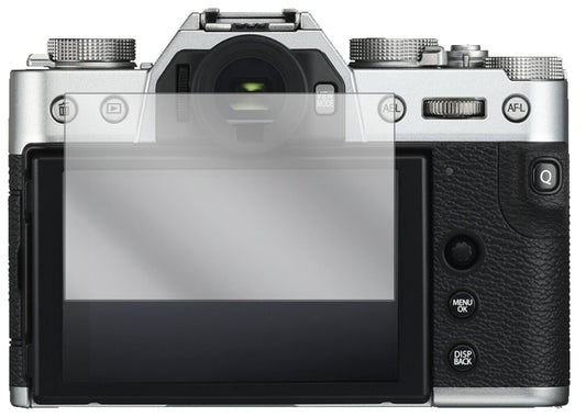 Klare Displayschutzfolie von dipos passend für Fujifilm X-T30, präziser Zuschnitt und blasenfrei montiert