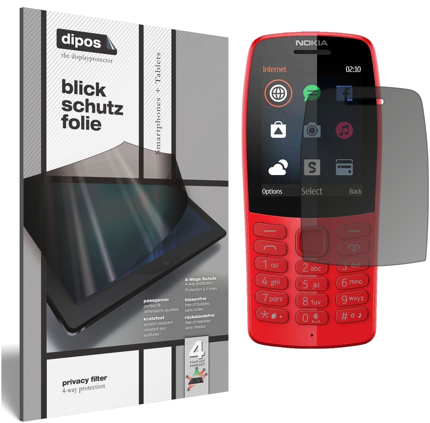 Blickschutzfolie für Nokia 210 matt Schutzfolie Privacy