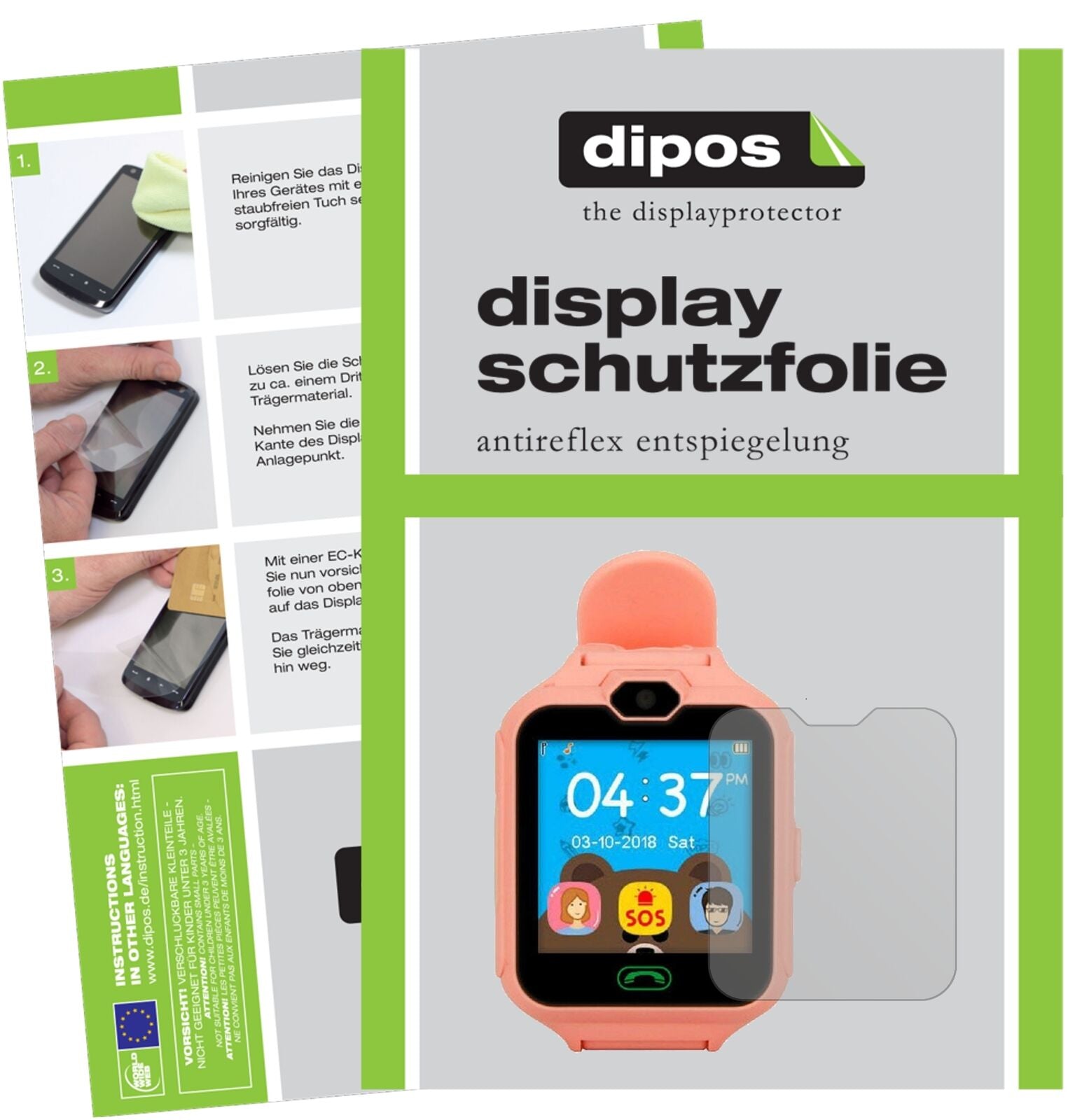 HangangSmart MT-6261 mit aufgebrachter dipos Displayschutzfolie, die lästige Fingerabdrücke minimiert