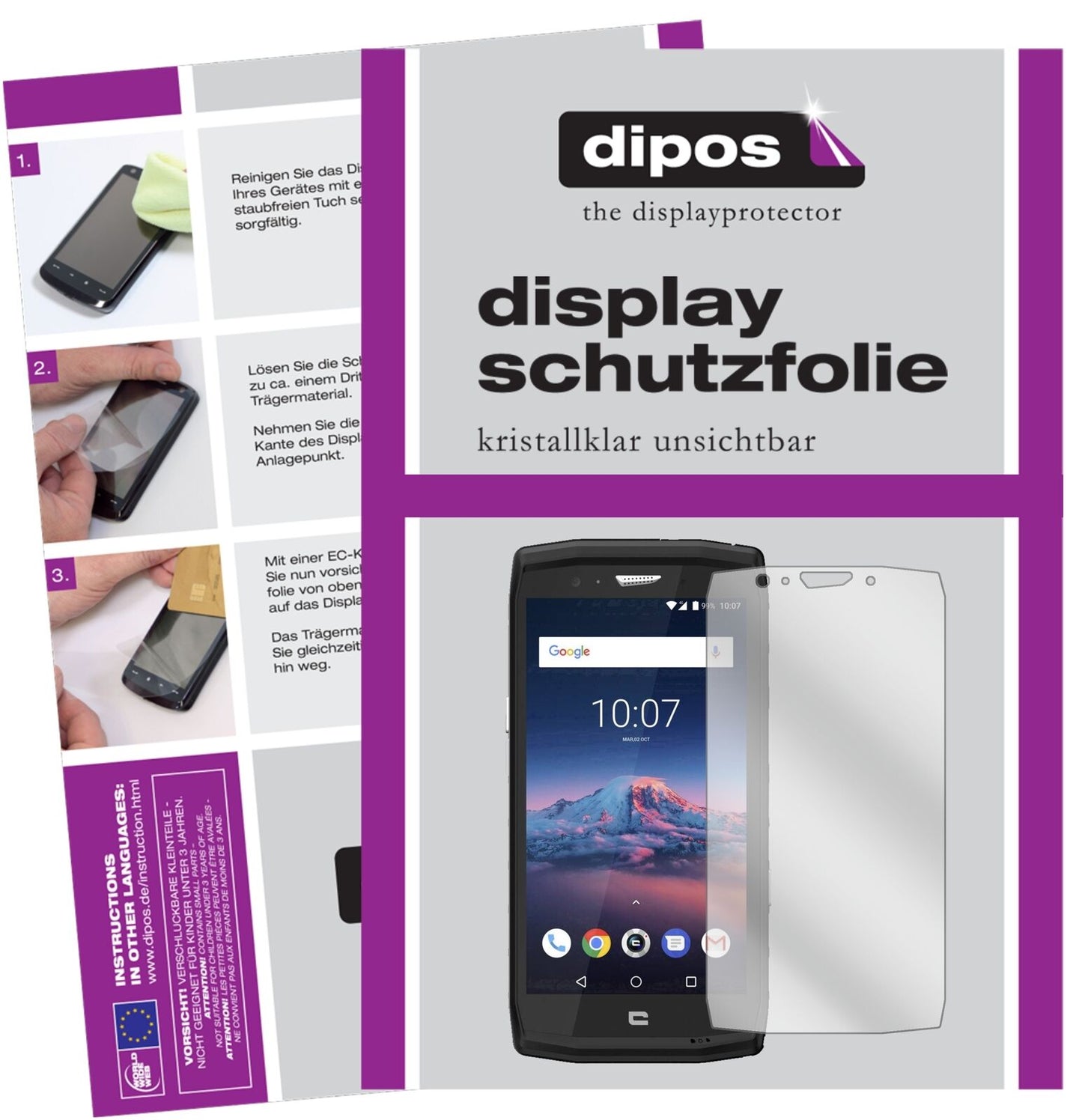 5x Schutzfolie klar für Crosscall Trekker X4 Display-Schutzfolie