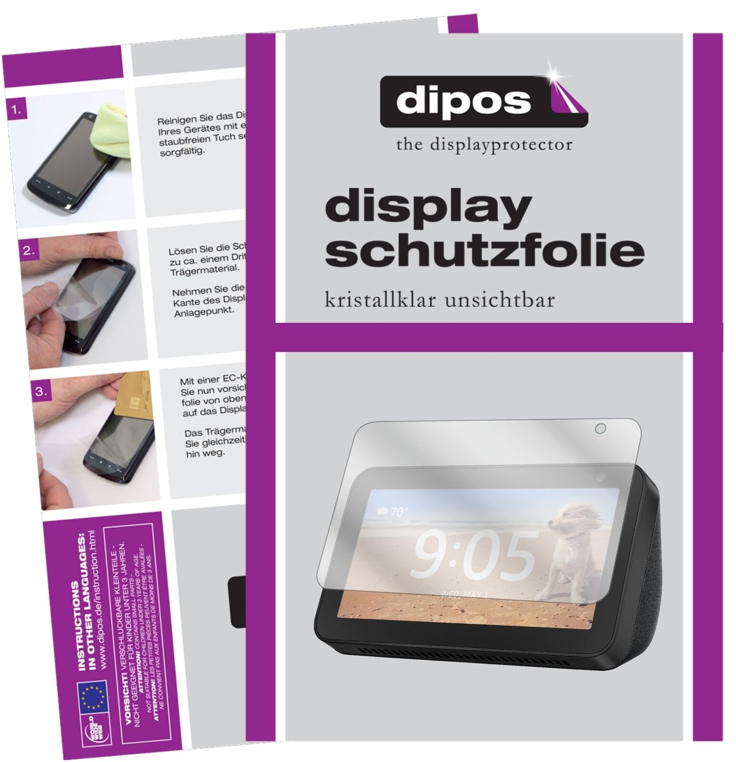 1x Schutzfolie klar für Amazon Echo Show 5 Display-Schutzfolie