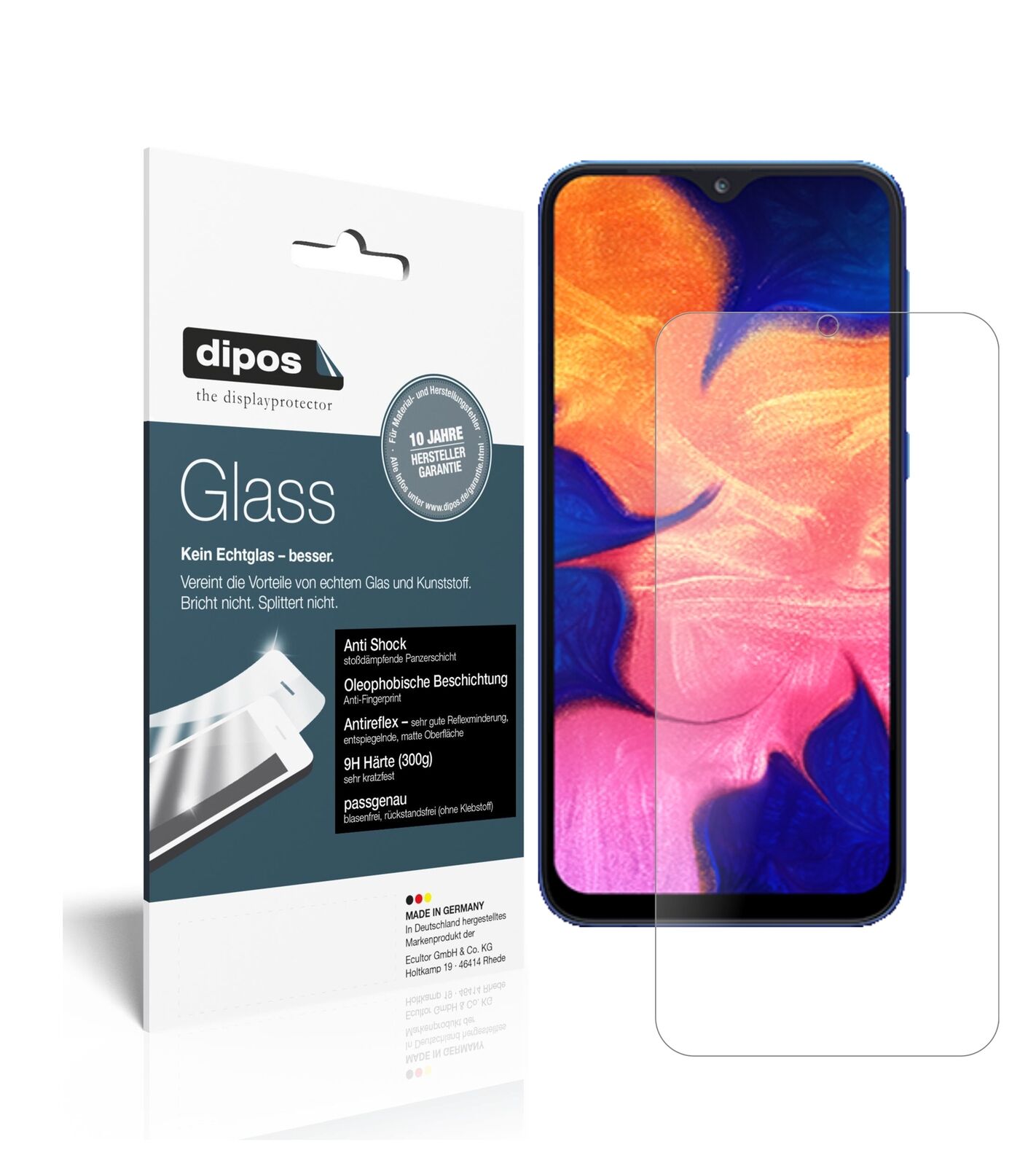 1x 9H Schutzfolie matt für Samsung Galaxy A10 Panzerfolie