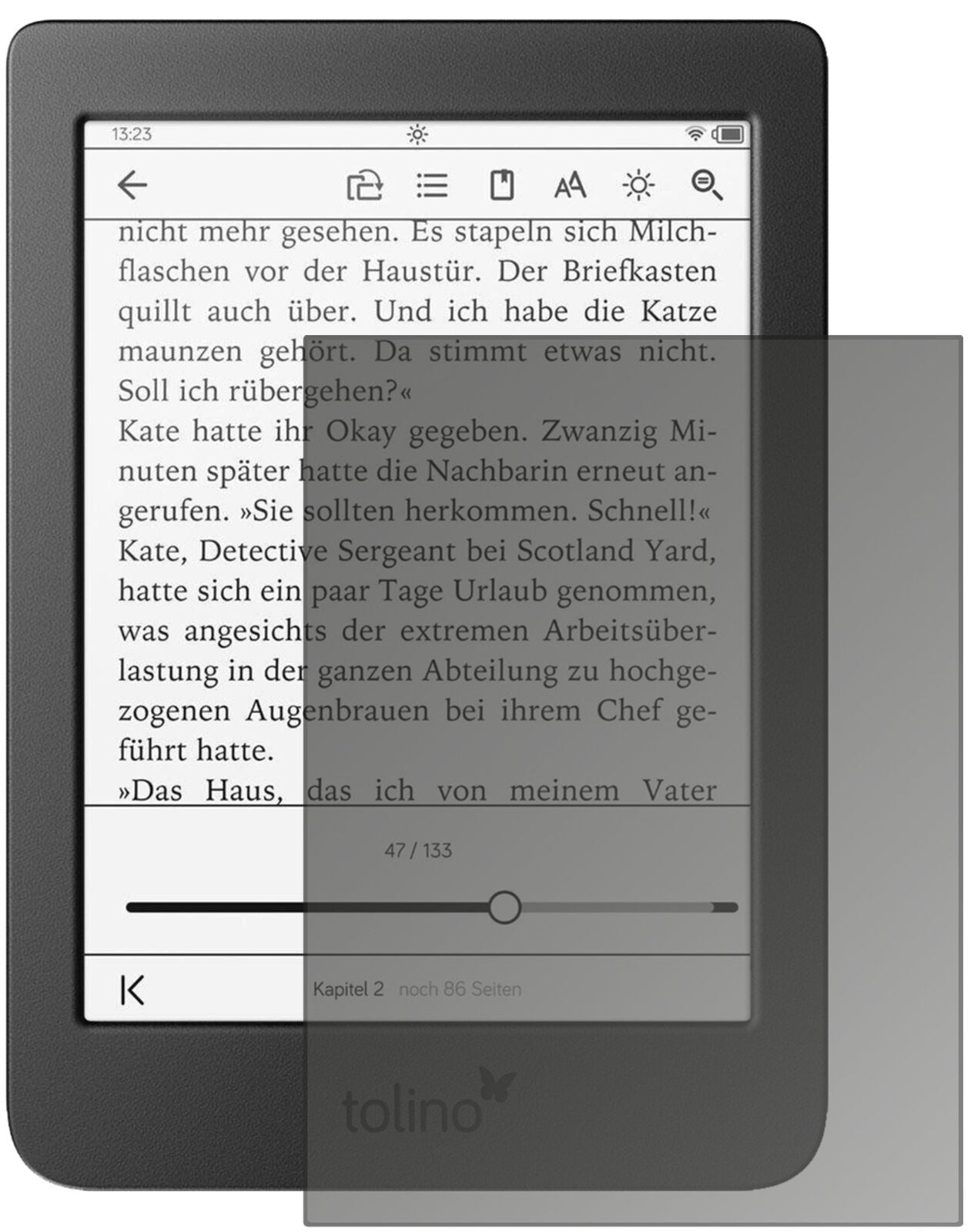 Blickschutzfolie für Tolino Page 2 matt Schutzfolie Privacy