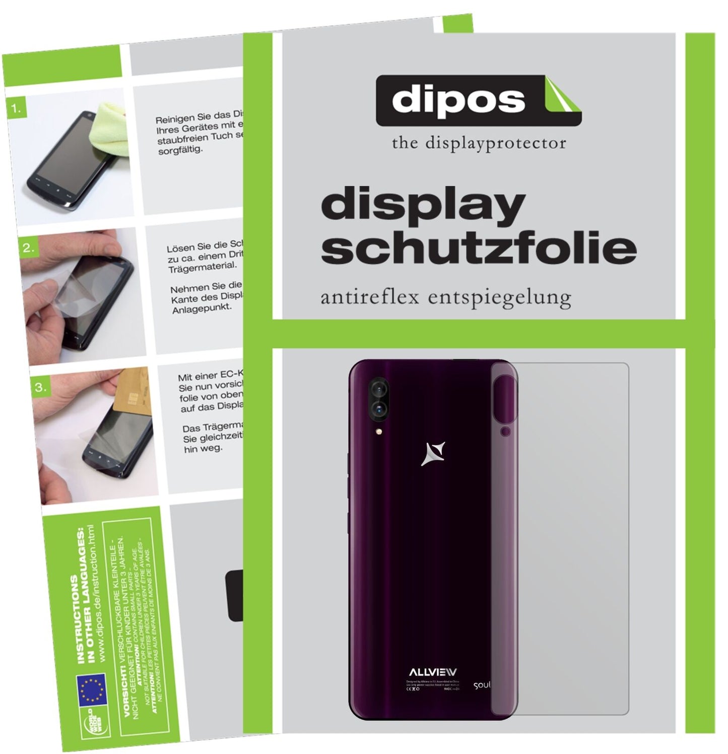 5x Schutzfolie matt für Allview Soul X6 Xtreme Rückseite Display-Schutzfolie