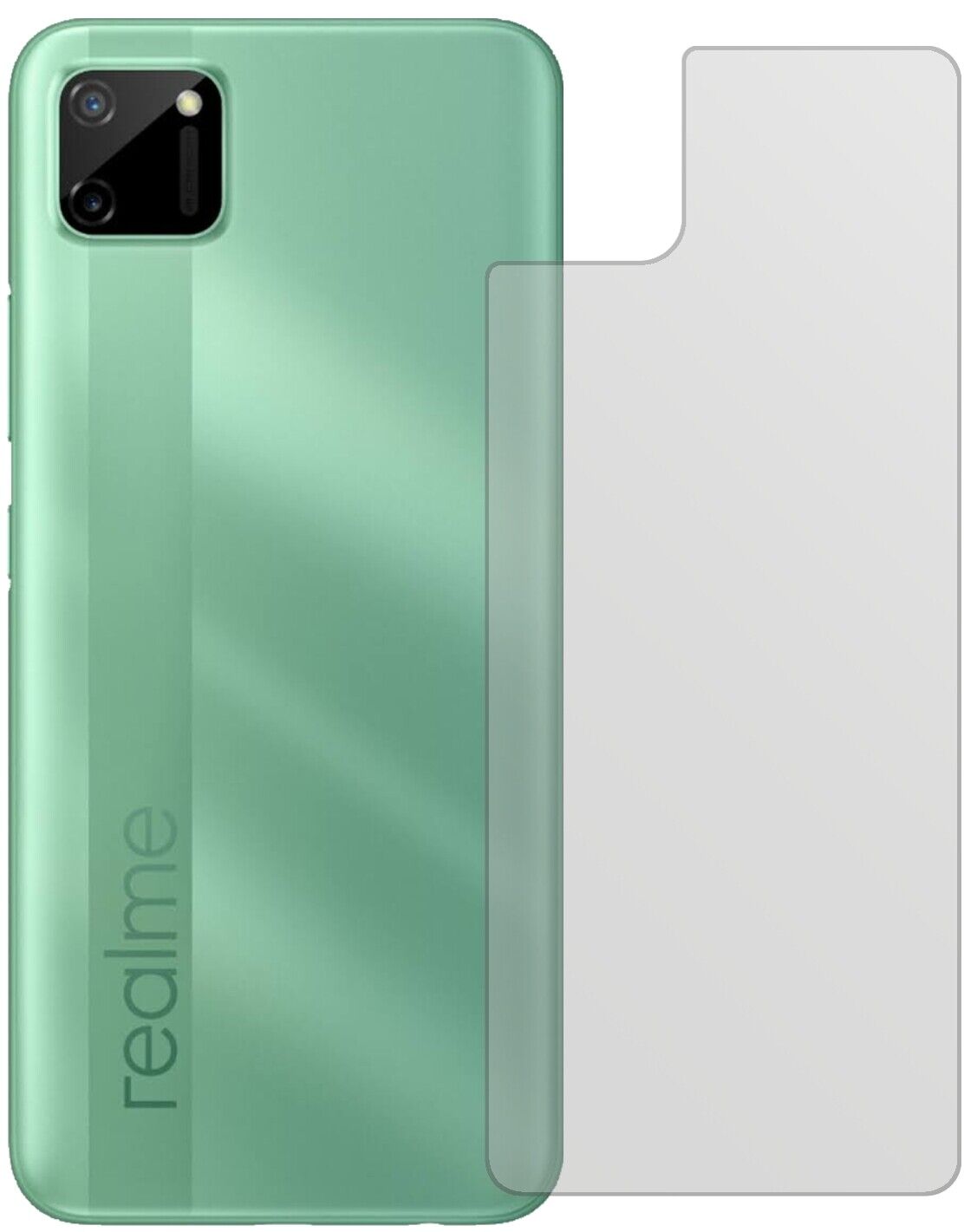 1x Schutzfolie matt für Oppo Realme C11 Rückseite Display-Schutzfolie