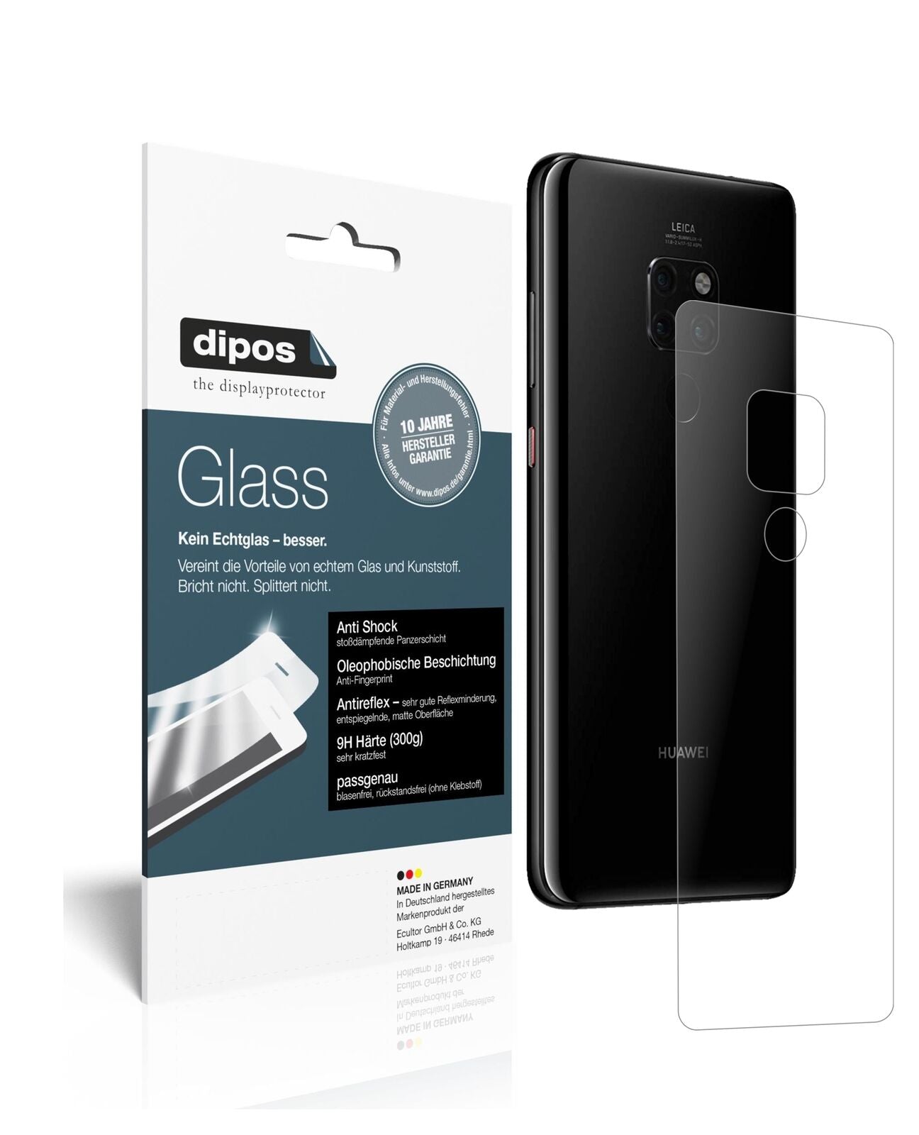 1x 9H Matte Screen Protector for Huawei Mate 20 Back