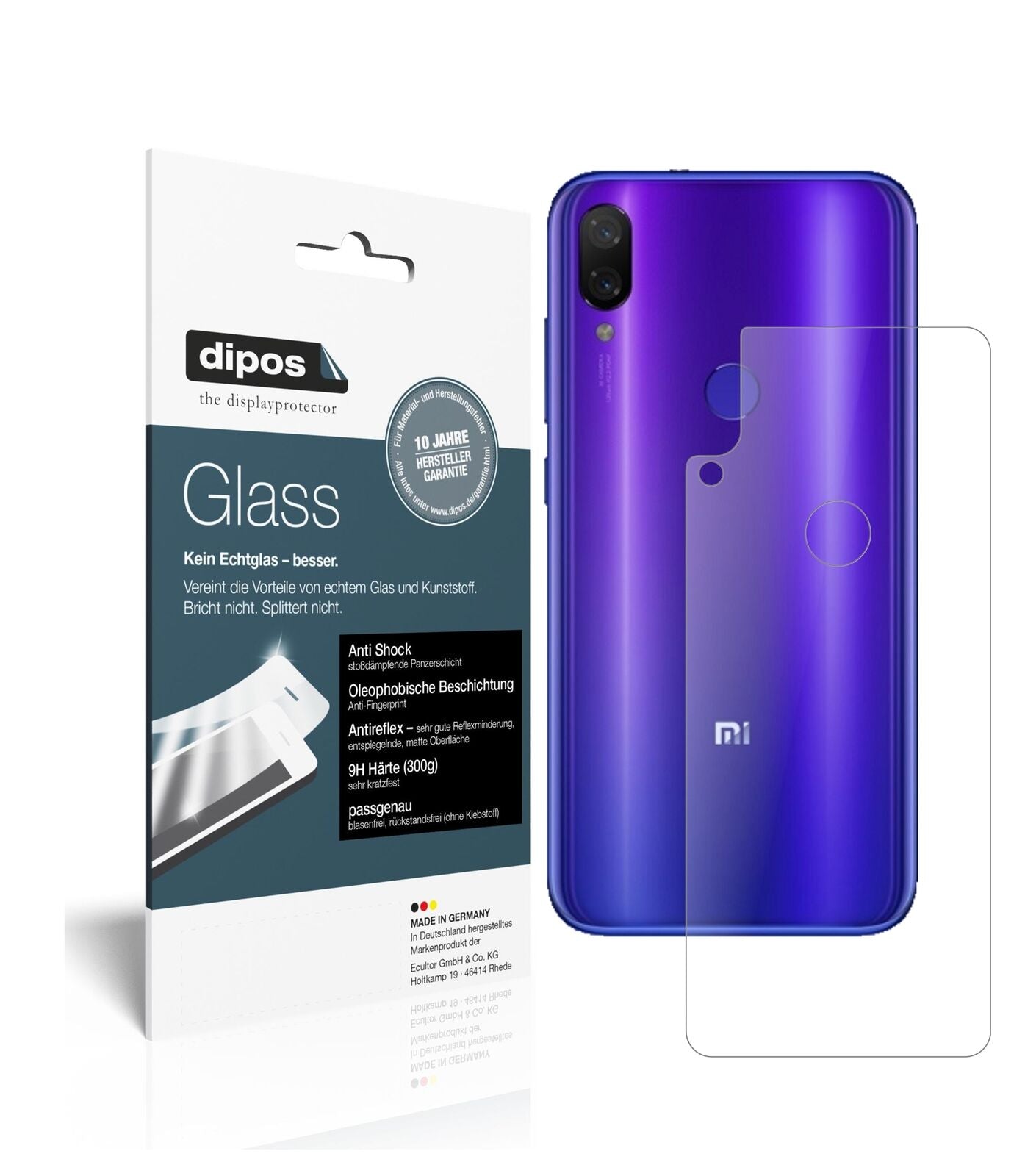 Screen Protector for I Xiaomi Mi Play back I matte I Flexible Glass 9H dipos