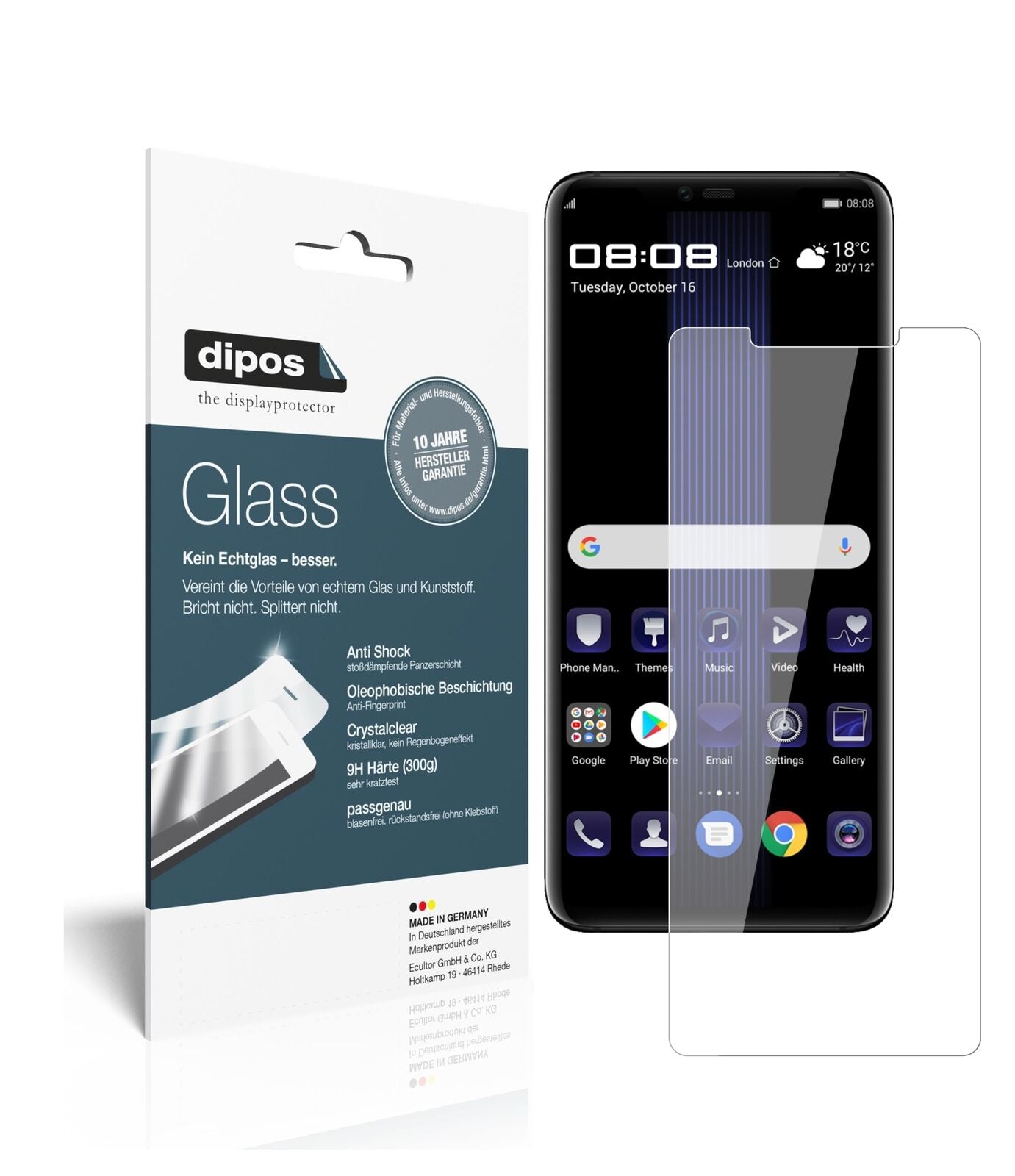 1x 9H Schutzfolie für Huawei Porsche Design Mate 20 RS Panzerfolie
