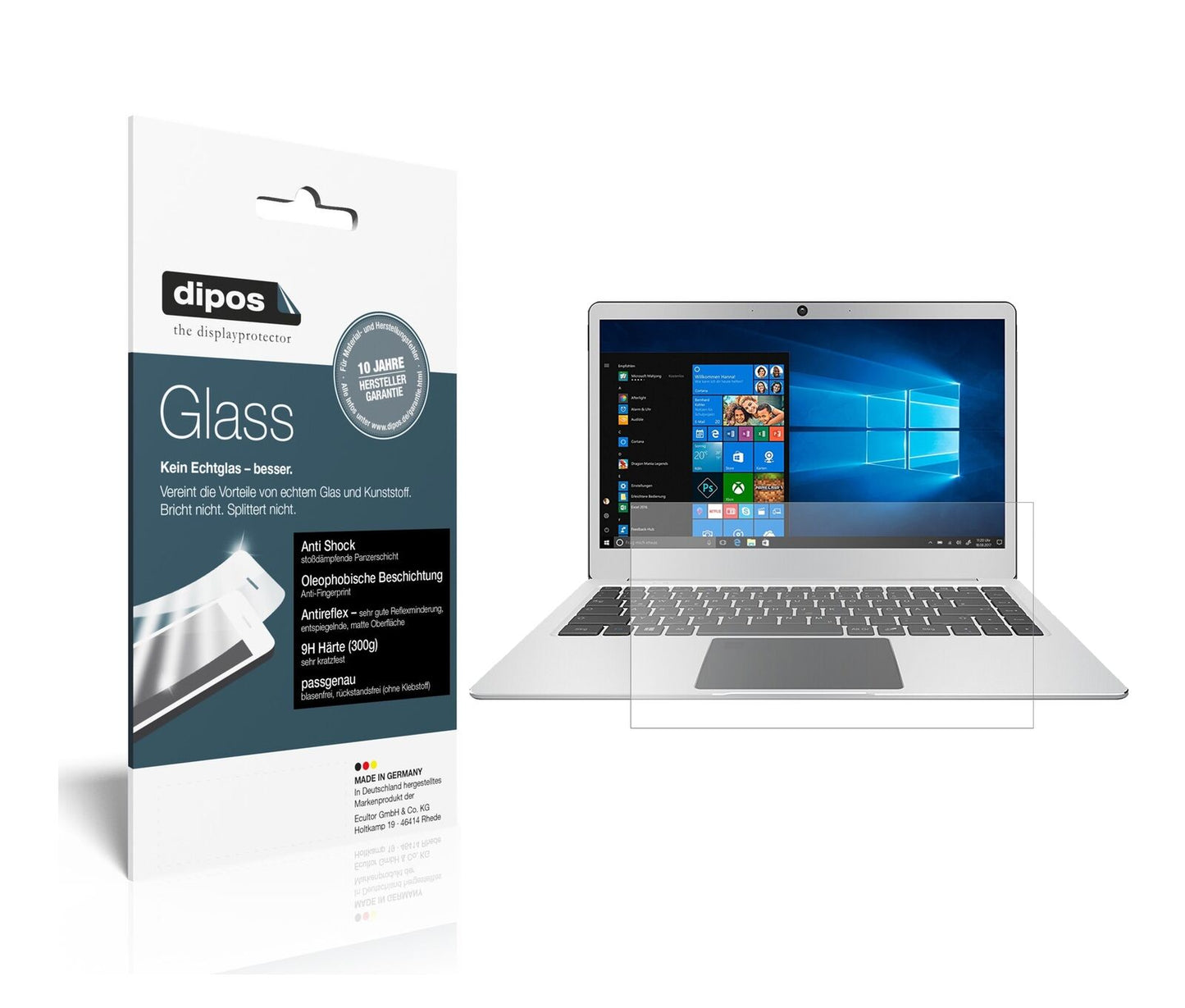 Screen Protector for Trekstor Primebook P14B matte Flexible Glass 9H dipos