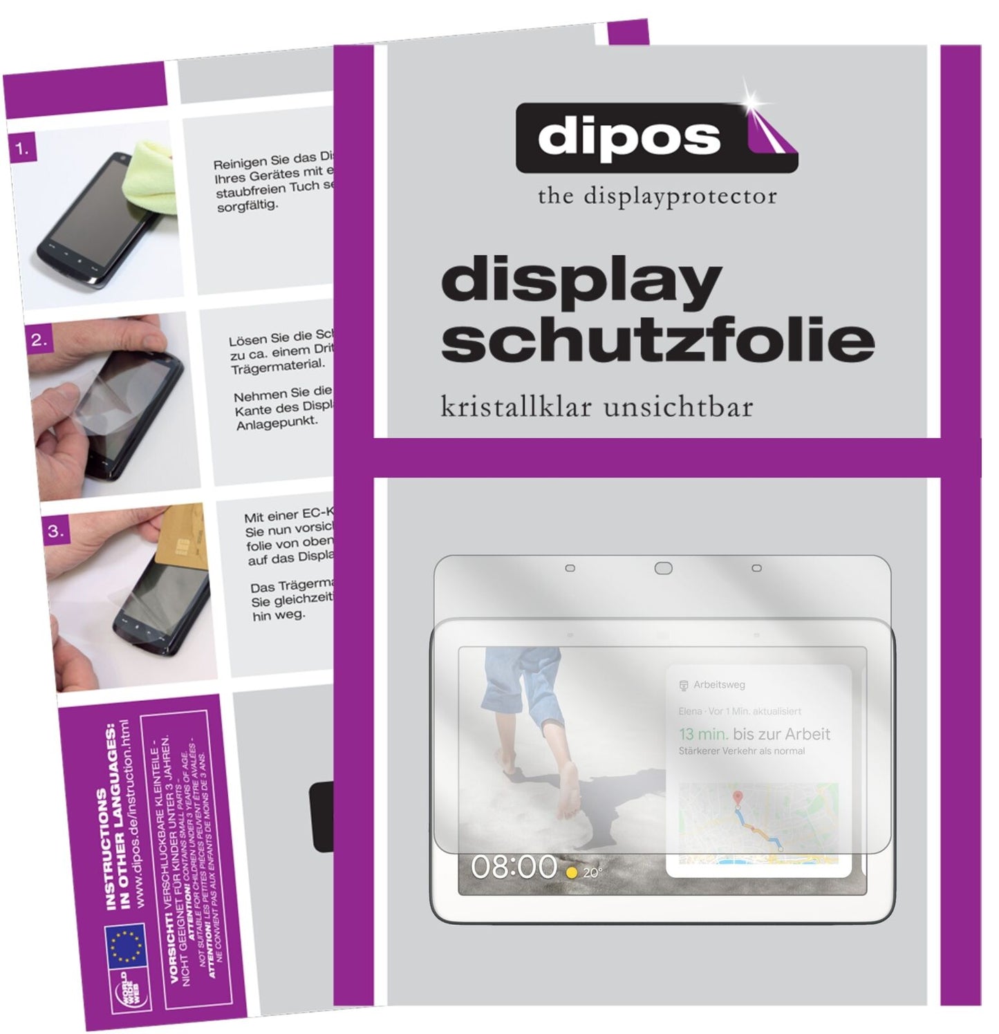 1x Schutzfolie klar für Google Nest Hub Display-Schutzfolie