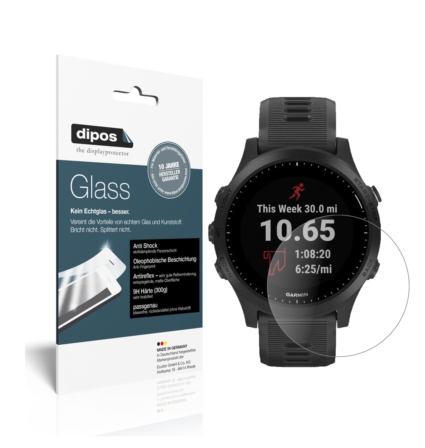 1x 9H Schutzfolie matt für Garmin Forerunner 245 Panzerfolie