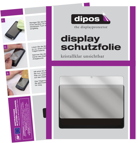Klare Displayschutzfolie von dipos passend für Amazon Fire HD 10 (2021), präziser Zuschnitt und blasenfrei montiert