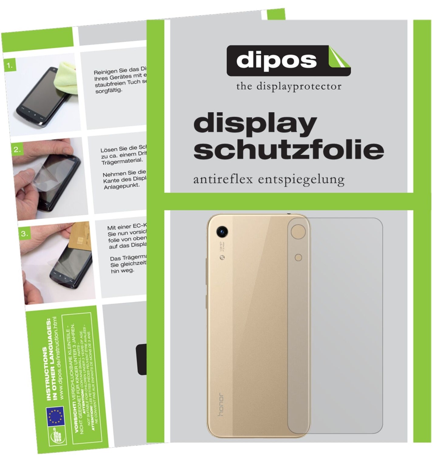 5x Schutzfolie matt für Honor 8A Rückseite Display-Schutzfolie