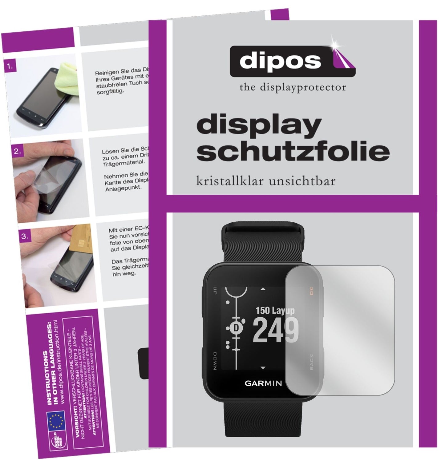 5x Schutzfolie klar für Garmin Approach S10 Display-Schutzfolie