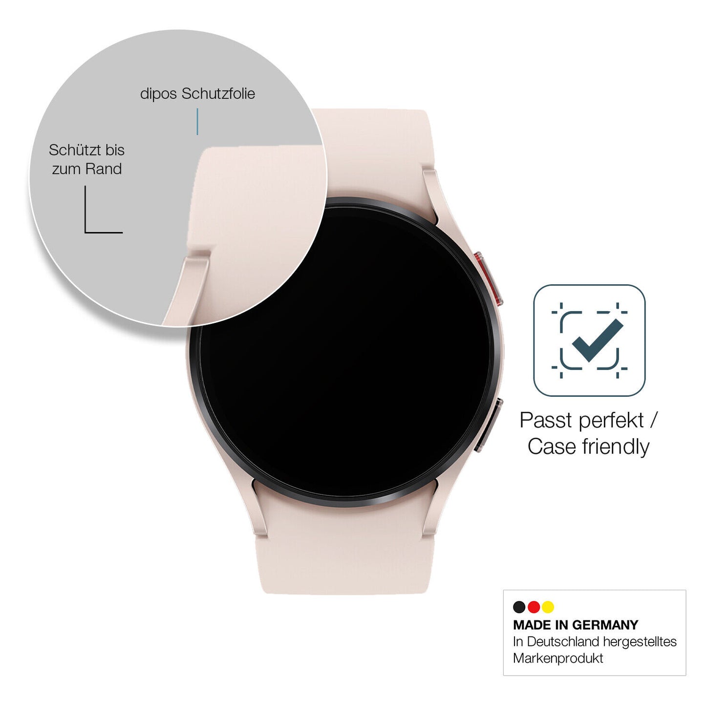 1x 9H Schutzfolie matt für Samsung Galaxy Watch 5 (40mm) Panzerfolie
