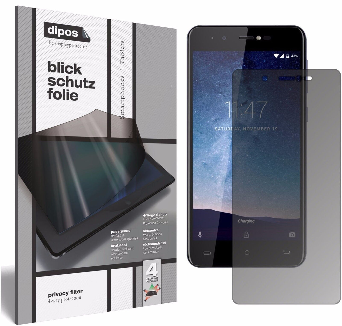 Blickschutzfolie für Cubot R9 matt Schutzfolie Privacy