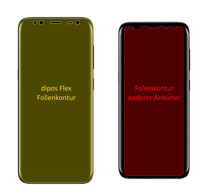 BlackviewS8 mit aufgebrachter dipos Displayschutzfolie, glasklare Darstellung ohne Einschränkungen
