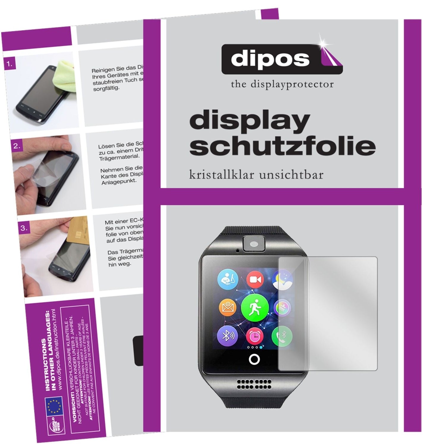 5x Schutzfolie klar für InterActive SmartWatch Q18 Display-Schutzfolie