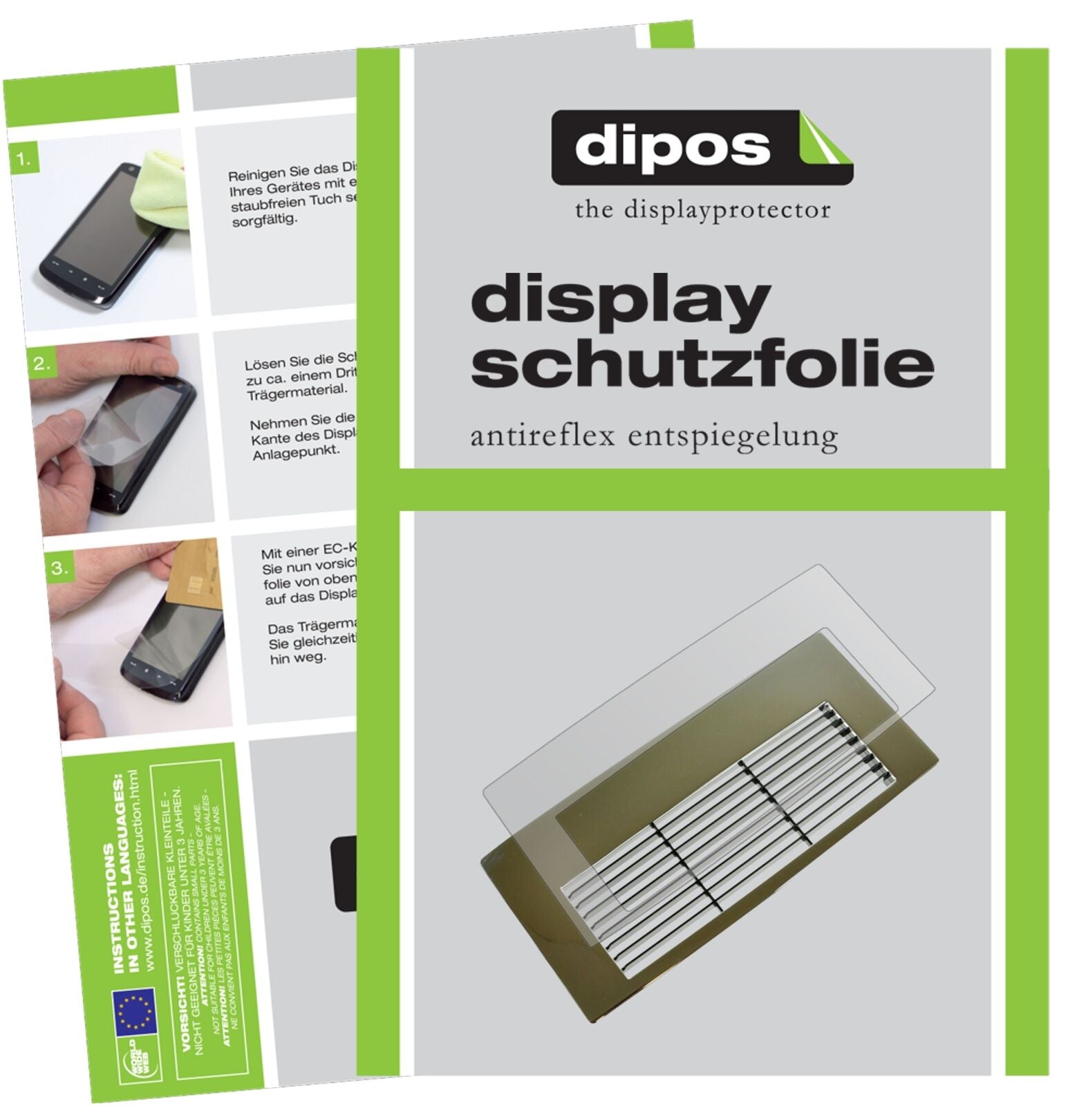 JuraZ8 Tropfblech mit aufgebrachter dipos Displayschutzfolie, die lästige Fingerabdrücke minimiert