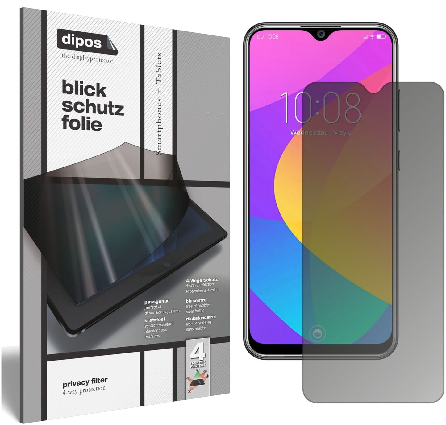 Blickschutzfolie für Oukitel Y4800 matt Schutzfolie Privacy