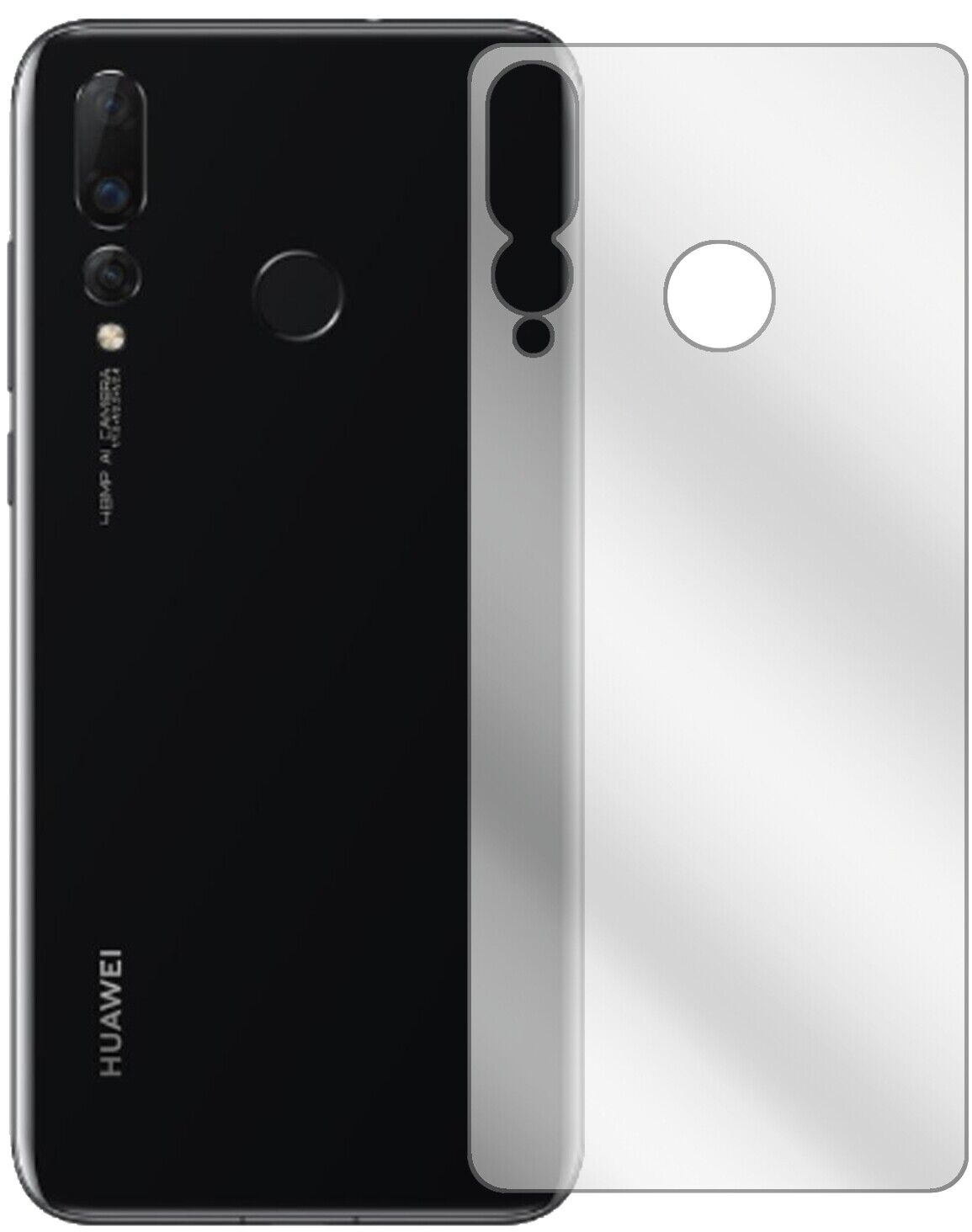 Klare Displayschutzfolie von dipos passend für Huawei Nova 4 Rückseite, präziser Zuschnitt und blasenfrei montiert