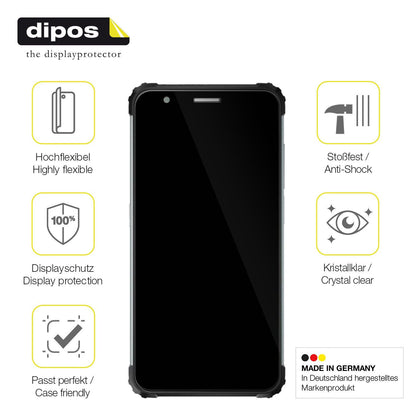 2x Screen Protector for Blackview BV6600E Protective Film covers 100% dipos Flex