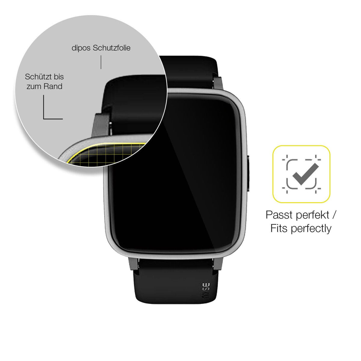 2x Screen Protector for Noise ColorFit Pulse 2 Protective Film covers 100% dipos