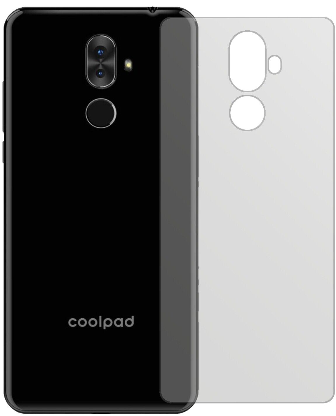 Matte Displayschutzfolie von dipos passend für Coolpad Note 8 Rückseite, präziser Zuschnitt und blasenfrei montiert