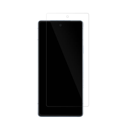 GooglePixel 7a mit aufgebrachter dipos Displayschutzfolie, glasklare Darstellung ohne Einschränkungen