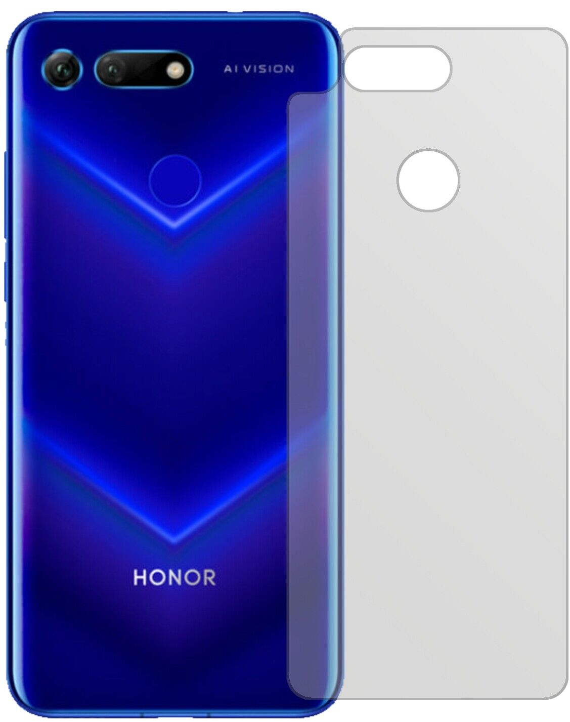 Matte Displayschutzfolie von dipos passend für Honor V20 Rückseite, präziser Zuschnitt und blasenfrei montiert