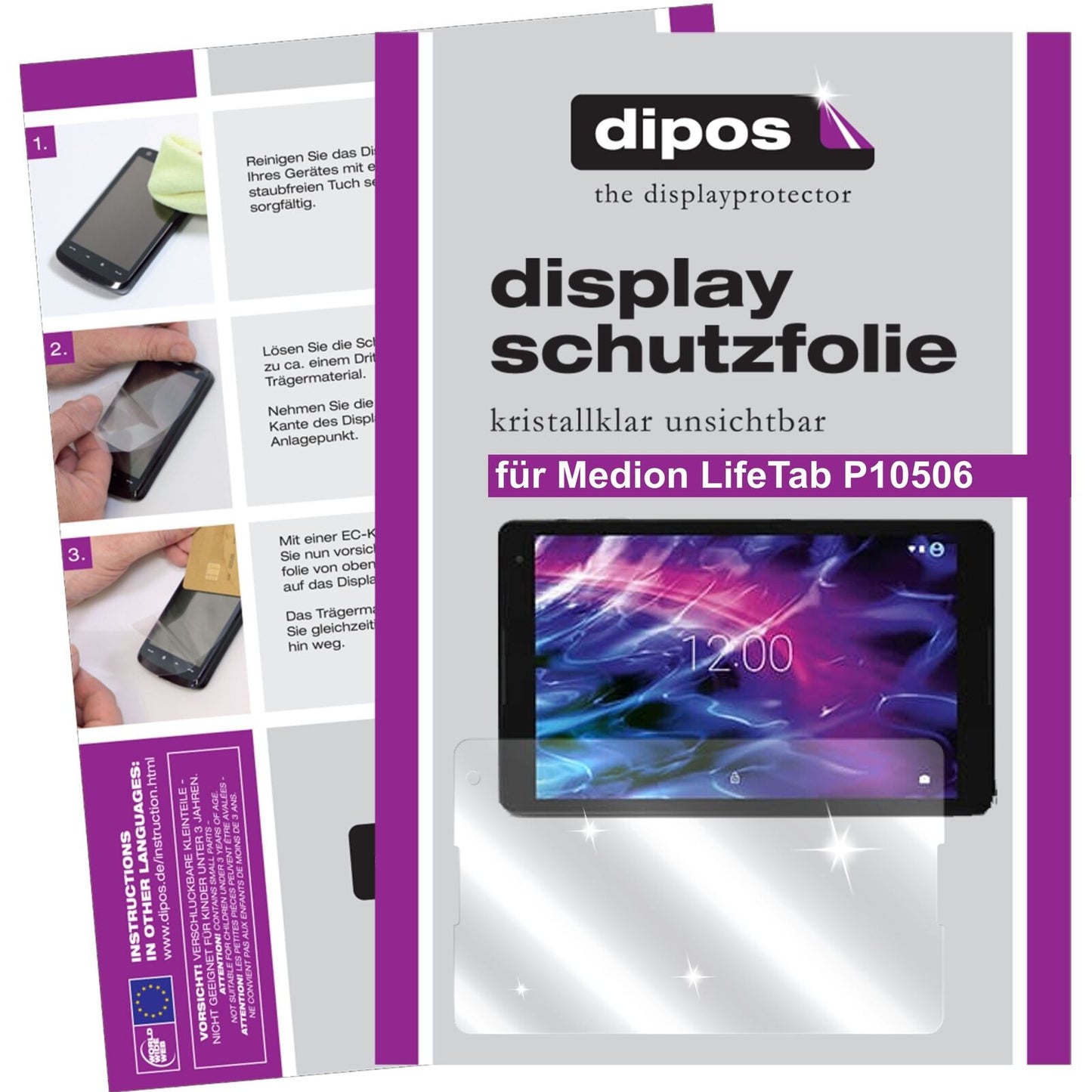 dipos 2x Clear Screen Protector for Medion LifeTab P10506